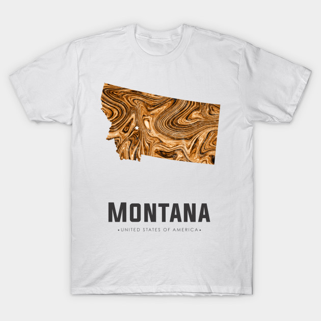 Montana state map abstract golden brown